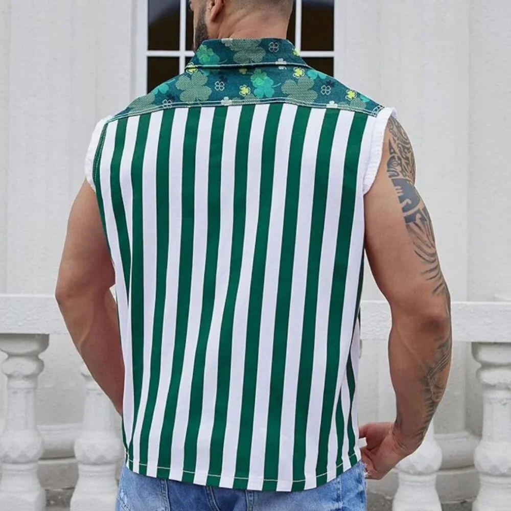 St. Patricks Day Men's Jean Vest